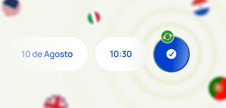 Seleção de data e horário de um agendamento confirmado